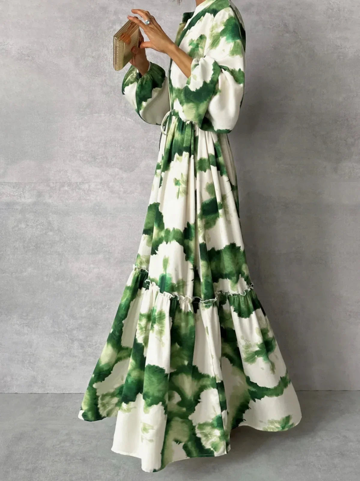 Cerena – Elegantes Maxikleid mit langen Ärmeln