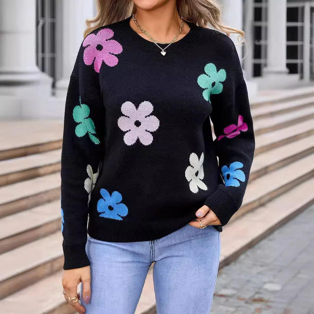 Aislin | Lässiger Häkelpullover mit Blumenmuster