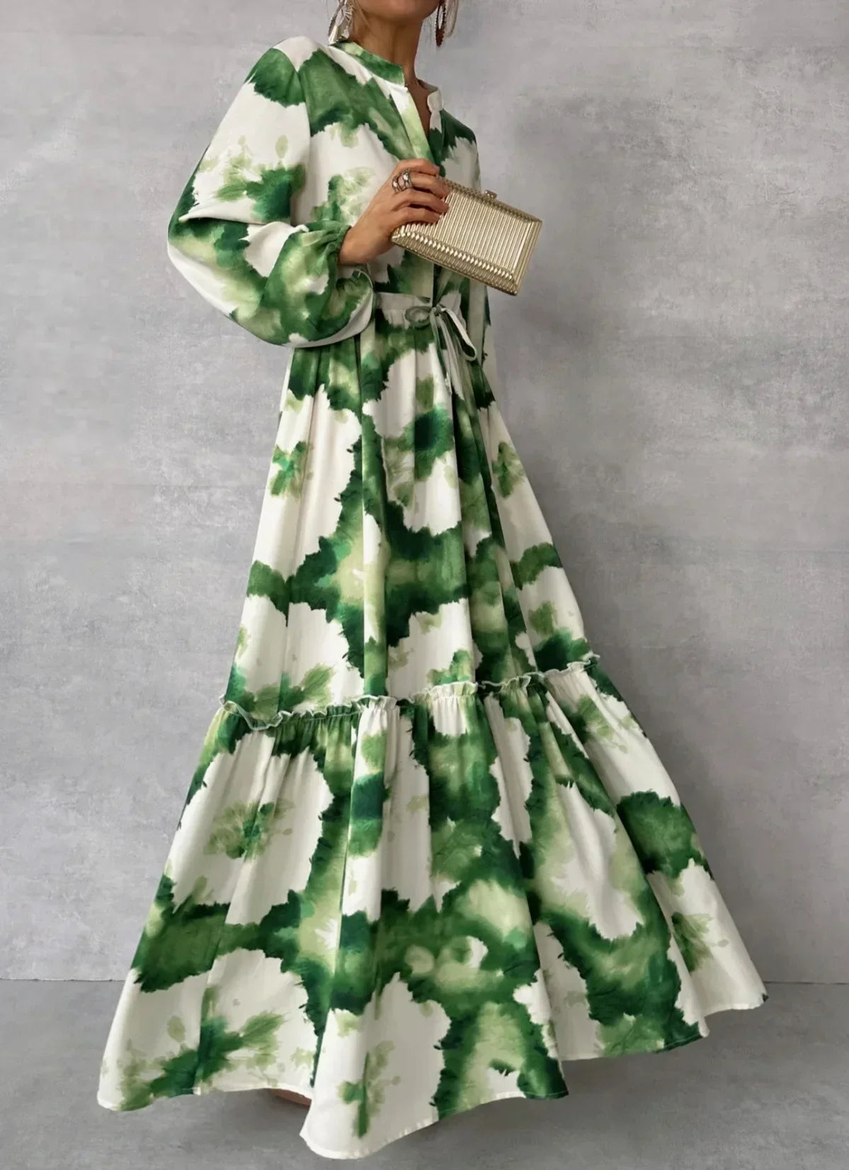 Cerena – Elegantes Maxikleid mit langen Ärmeln