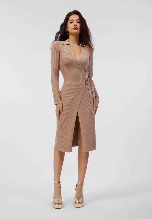 ANGELA - Strickkleid - braun