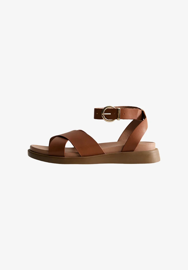 BERNICE - Sandalen mit Knöchelriemen - braun