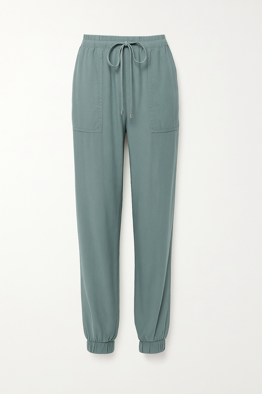 Hose Damen Locker Leicht Sommer Stoffhose mit Tunnelzug Bund