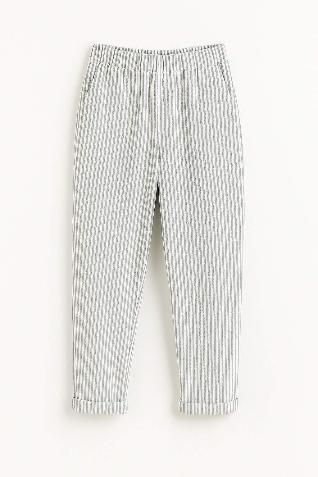 Hose Damen Streifenmuster Locker Sommer Kordelzug Baumwolle