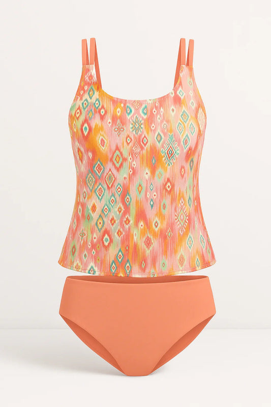 Bademode Damen Tankini Set mit Blumenmuster und High Waist