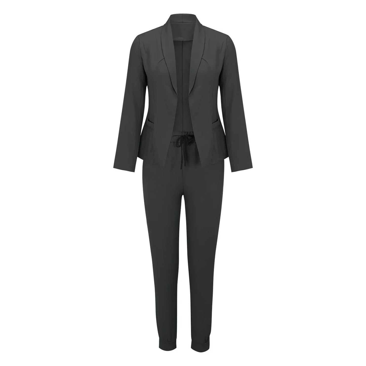 Damen-Jogginganzug in Blau, bestehend aus Jacke und Hose, ideal für Freizeit und Sport. Bequeme Passform, modisch und vielseitig einsetzbar.