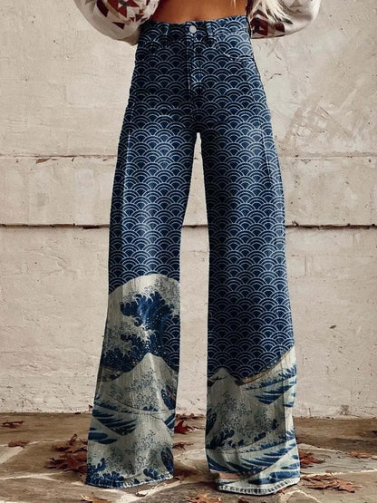 Anzhela – Weite Hose mit buntem Print